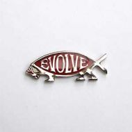 Evolve Lapel Pin(Silver on Red)